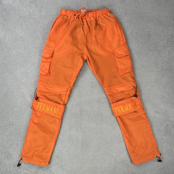 Zella Fermani 2.0 Cargo Pants Men Large Orange Mesh Lined Embroidered Logo - Picture 1 of 16